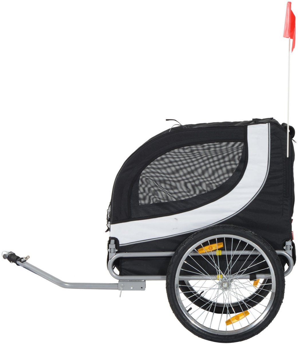 Honden Fietskar Wit/Zwart L130 x B73 x H90 cm
