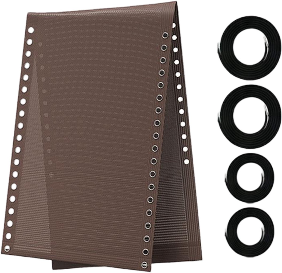 Een set vervangende doeken voor zwaartekrachtstoelen, inclusief 4 vervangende touwen voor buitenstoelen, verbreed en verdikt vervangend doek voor strandstoelen voor de lunchpauze, geschikt voor strandstoelen, klapstoelen, enz., Koffie, 160*52cm