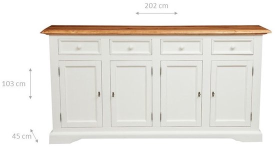 BISCOTTINI Dressoir met 4 laden en 4 deuren RUSTIEK II- Commode Massief ...