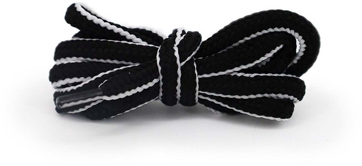 Van Bommel veters – Ringpoint Braided Laces zwart/wit 90cm