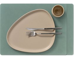 LIND DNA Placemats Nupo - Leer - Pastel Green - 45 x 35 cm - 2 Stuks