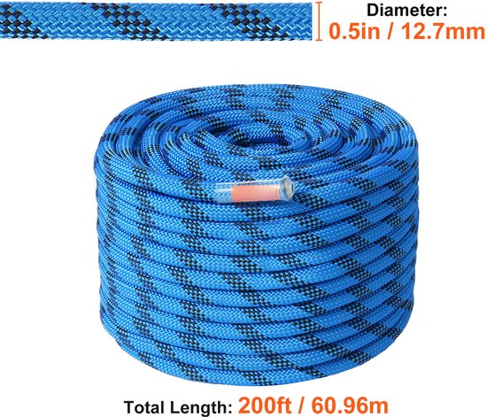 VEVOR Cuerda de escalada estática VEVOR de 12,7 mm, 38 m (125 pies