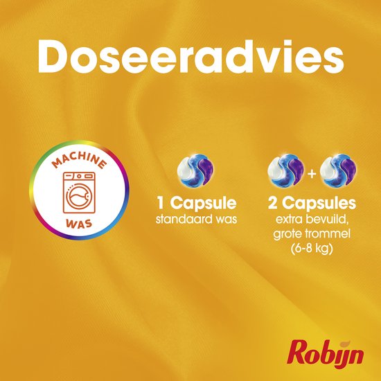 Robijn - Wasmiddel - 3-in-1 Wascapsules - Color - 4 x 15 stuks - 60 Wasbeurten - Voordeelverpakking