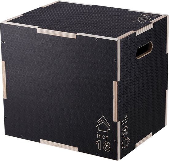 3-In-1 Plyometrische Jumpbox, 20/18/16 Inch Houten Plyobox, Platform en ...