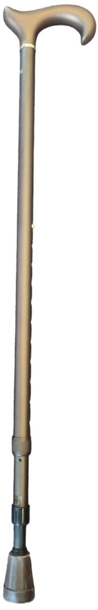 Premis - Wandelstok verstelbaar 77-103 cm - Derby handgreep. - Voor links en rechts handigen - Brons