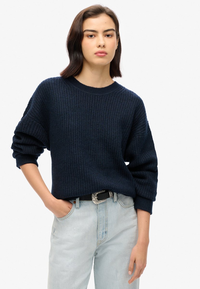 Superdry Geborstelde trui met ronde hals Dames Sweaters Turquoise