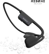 REBØNE Urban Bone Conduction Headphone - Sport Oortjes Draadloos - Noise Cancelling - Hardloop Hoofdtelefoon - Draadloze Bluetooth Koptelefoon - Sportoordopjes - Draadloos - Open Ear - Wireless - IPX6 Waterdicht / Zwart