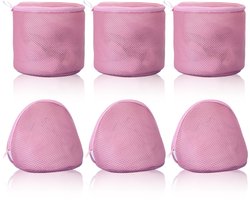 BH Waszakken - Mesh Delicates Zakken - Ondergoedbeschermer met Rits - Voor Wasmachine & Reizen - Voor Vrouwen & Studenten - Roze - 30x25 cm - 6 Stuks