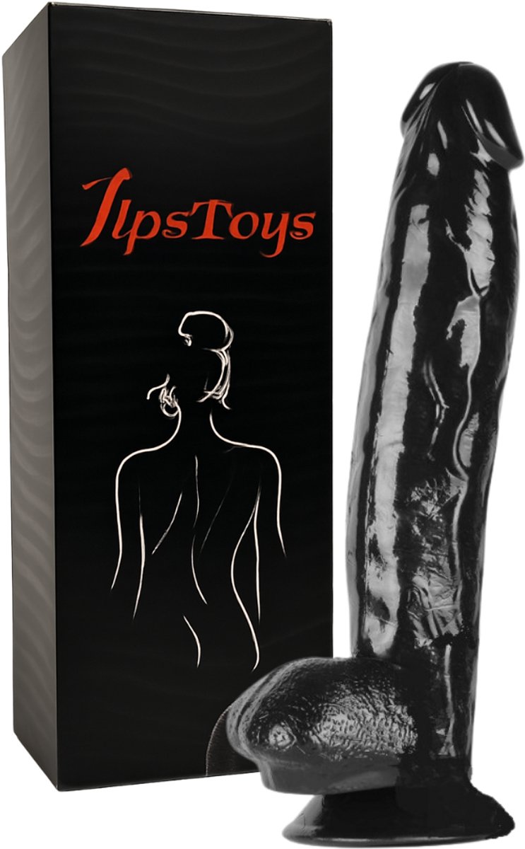 Goedkoopste TipsToys® Realistische Dildo – Ø 4.8 cm – Met Sterke Zuignap – Seksspeeltjes voor Vrouwen Zwart