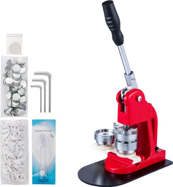 Mophorn 44 mm Knopmaker 1,73 Knop en Badgemaker, Druk op Punch Persmachine met 1000 Knoppen (1000 stuks