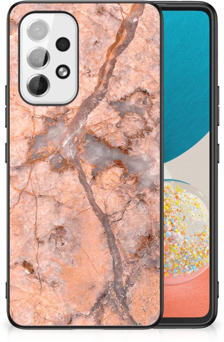 Samsung Galaxy A53 Marmeren Print Telefoonhoesje Marmer Oranje