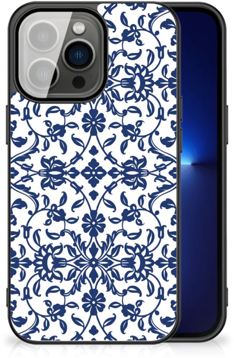 iPhone 13 Pro Bloemen Hoesje Flower Blue