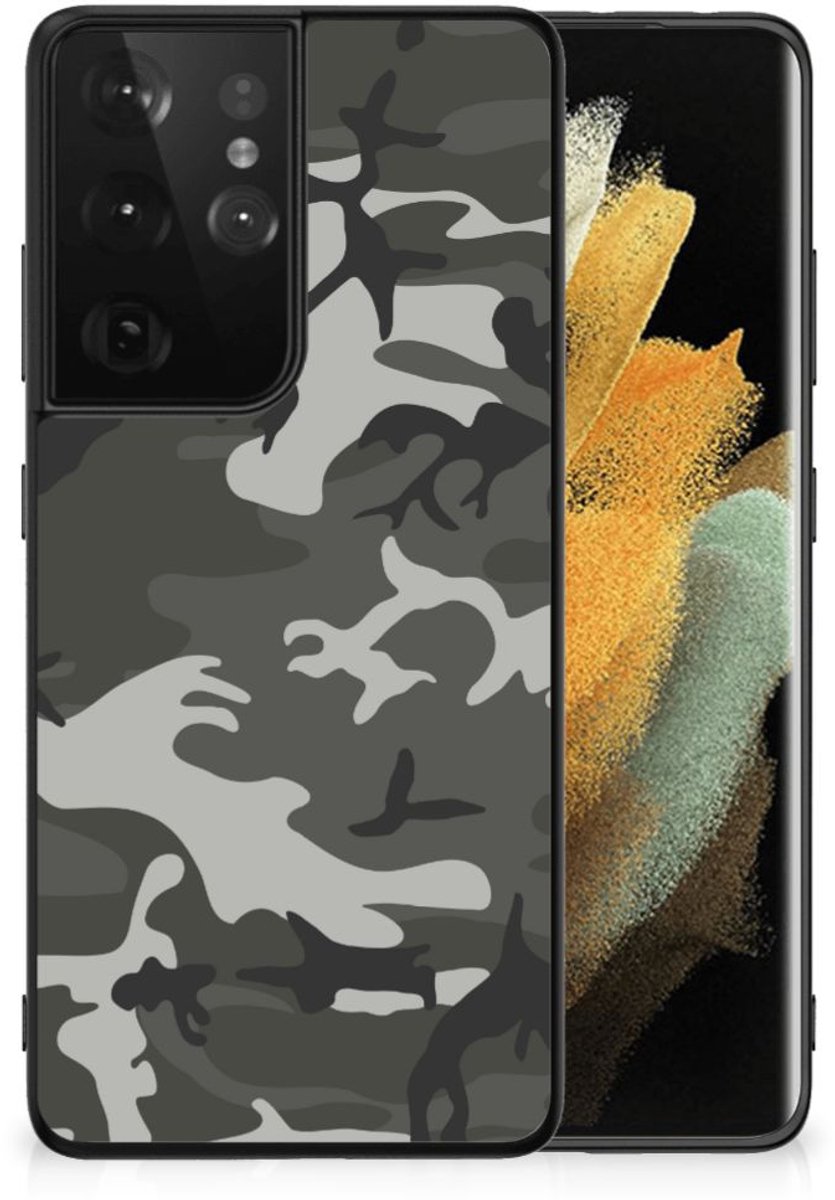Back Cover voor Samsung Galaxy S21 Ultra Back Case Army Light
