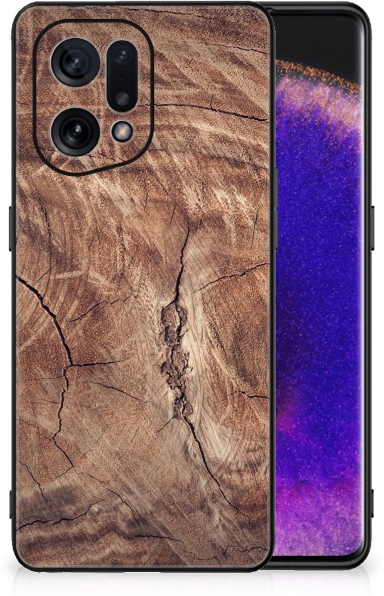 OPPO Find X5 Houten Print Telefoonhoesje Tree Trunk