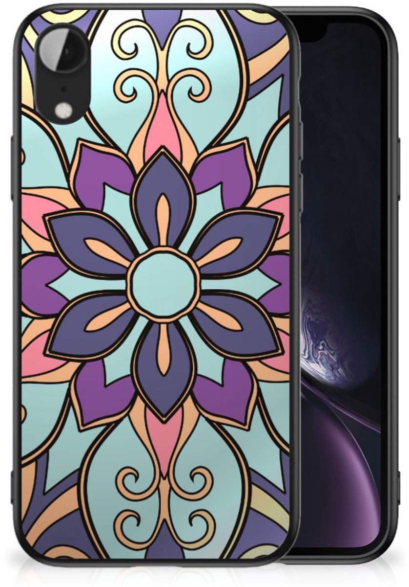 Back Cover voor Apple iPhone XR Bloemen Hoesje Purple Flower