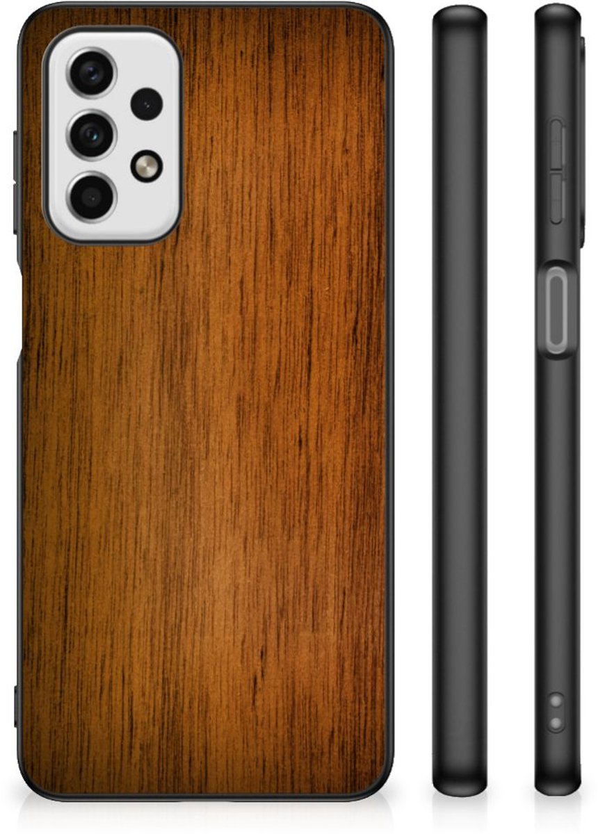 Samsung Galaxy A23 Houten Print Telefoonhoesje Donker Hout