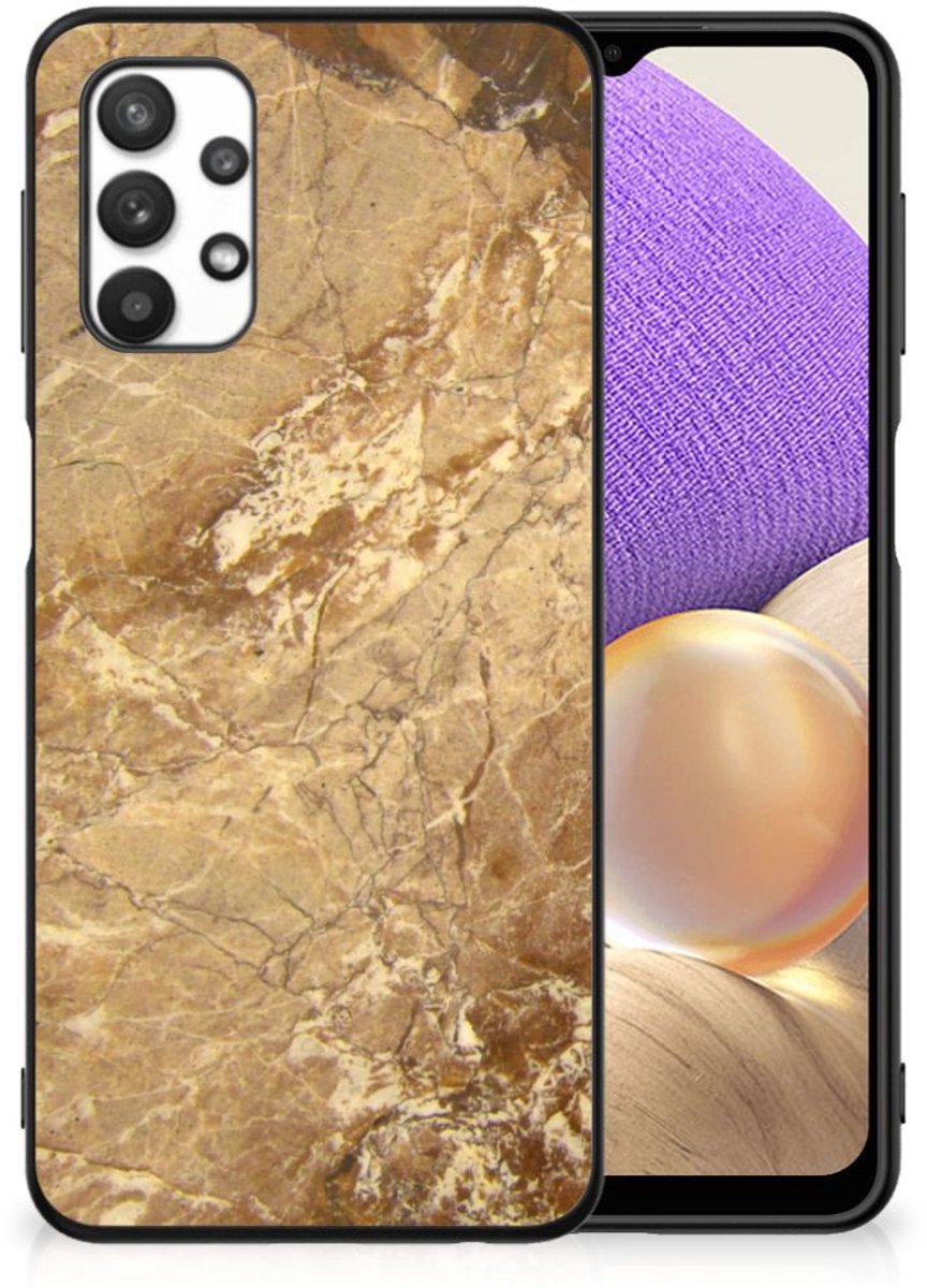 Samsung Galaxy A32 5G Marmeren Print Telefoonhoesje Marmer Creme