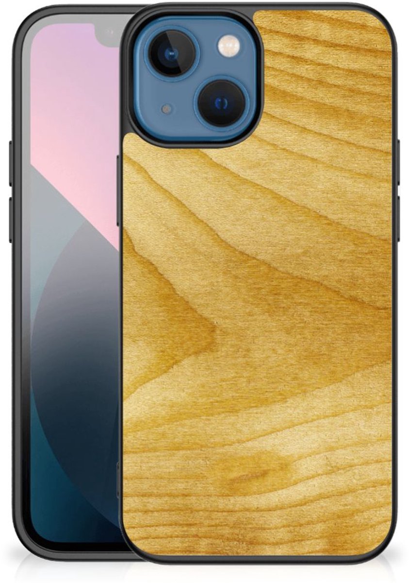 Apple iPhone 13 mini Houten Print Telefoonhoesje Licht Hout