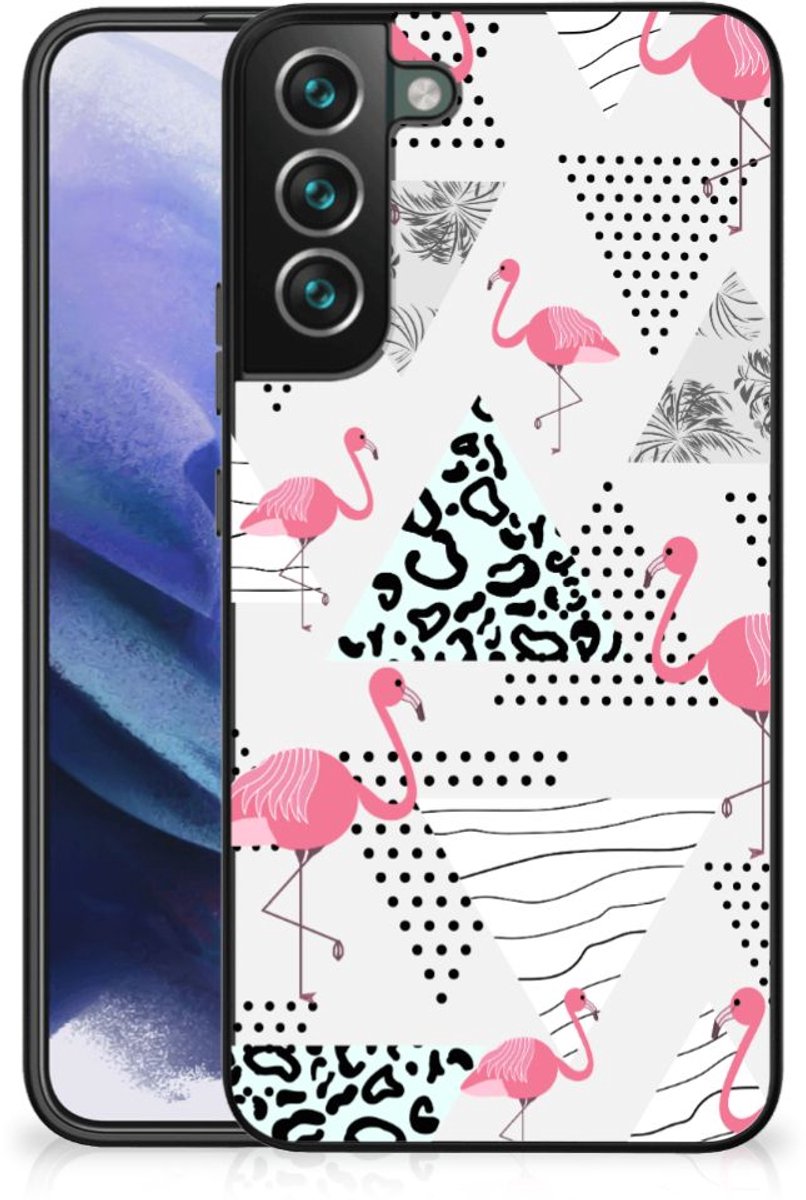 Samsung Galaxy S22 Plus Dierenprint Telefoonhoesje Flamingo Triangle