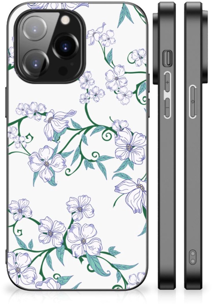 iPhone 14 Pro Max Uniek Bloemen Hoesje Blossom White