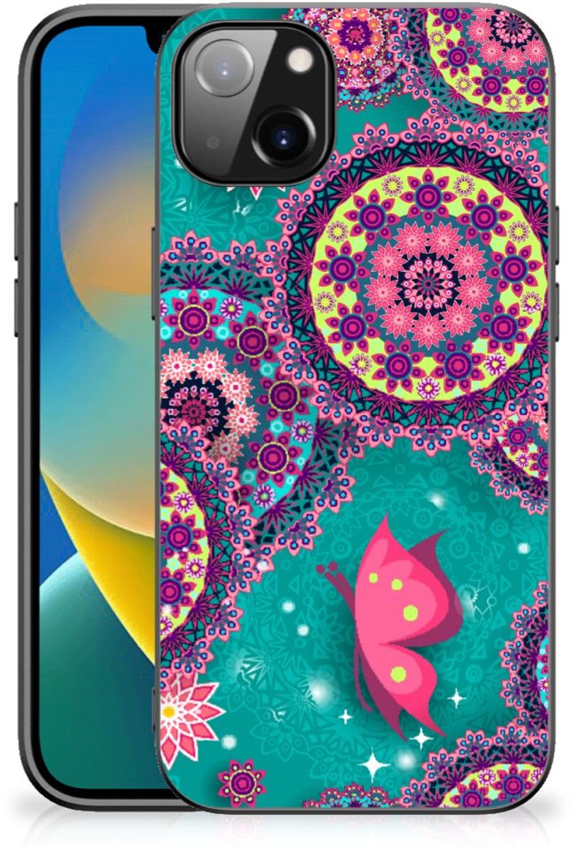 iPhone 14 Plus Leuk Telefoonhoesje Cirkels en Vlinders