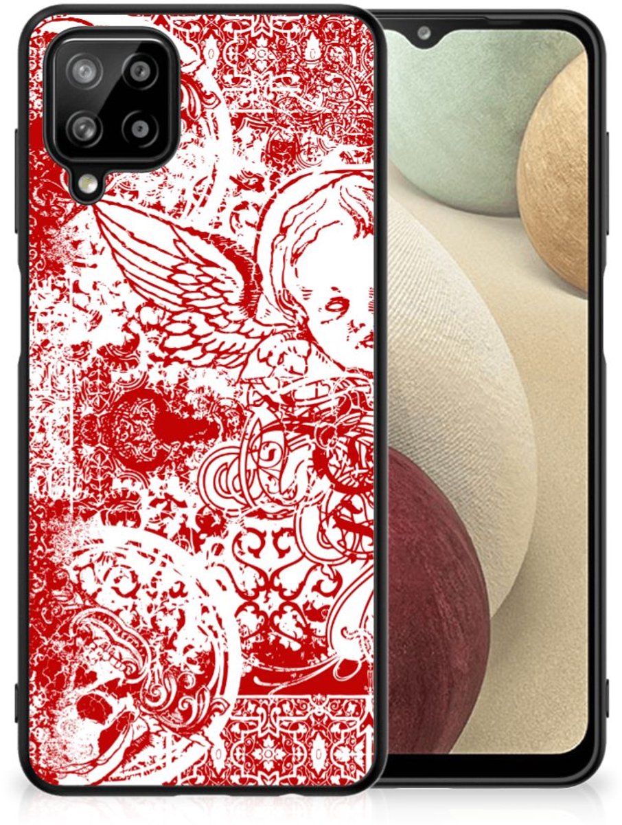 Telefoonhoesje Samsung Galaxy A12 Angel Skull Rood