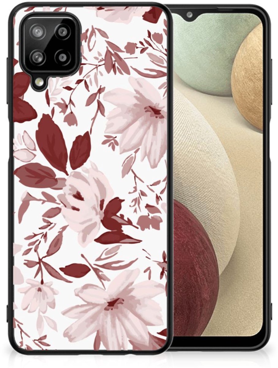 Kleurrijke Telefoonhoesje Samsung Galaxy A12 Watercolor Flowers