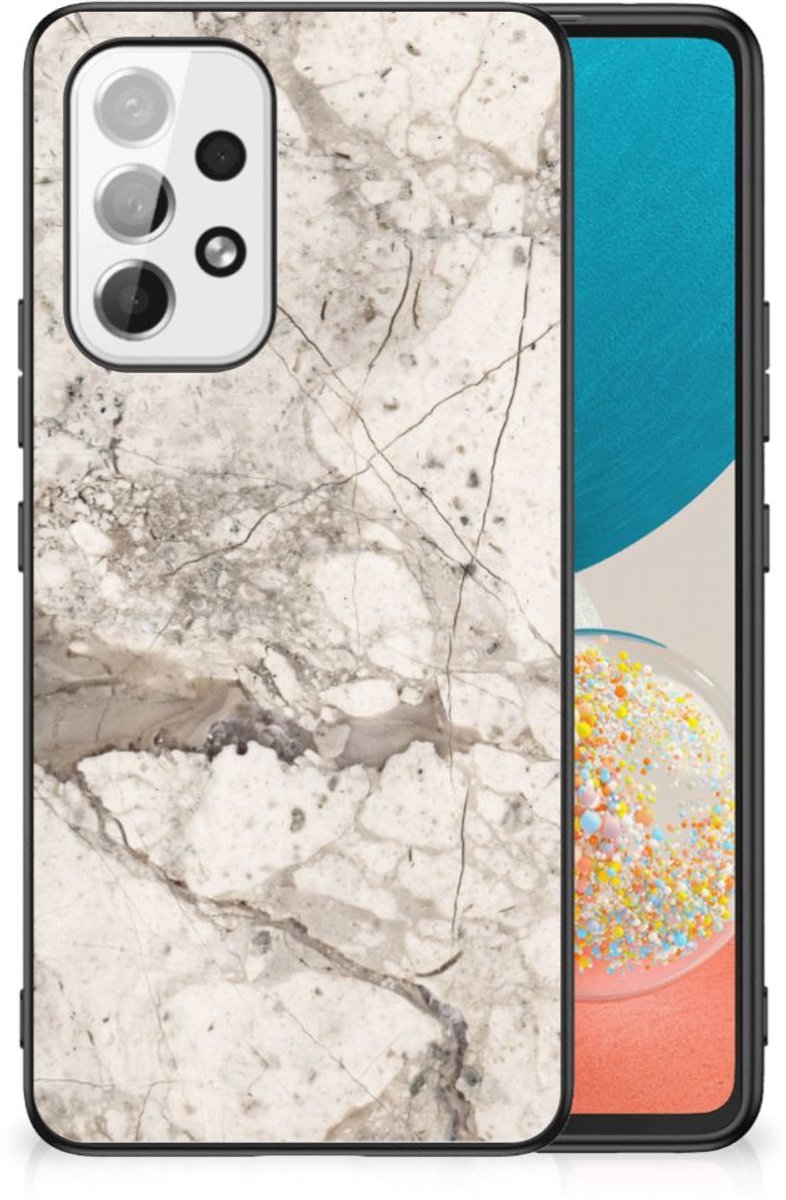 Samsung Galaxy A53 Marmeren Print Telefoonhoesje Marmer Beige