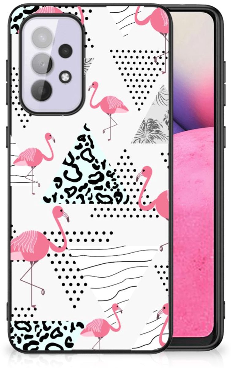 Samsung Galaxy A33 5G Dierenprint Telefoonhoesje Flamingo Triangle