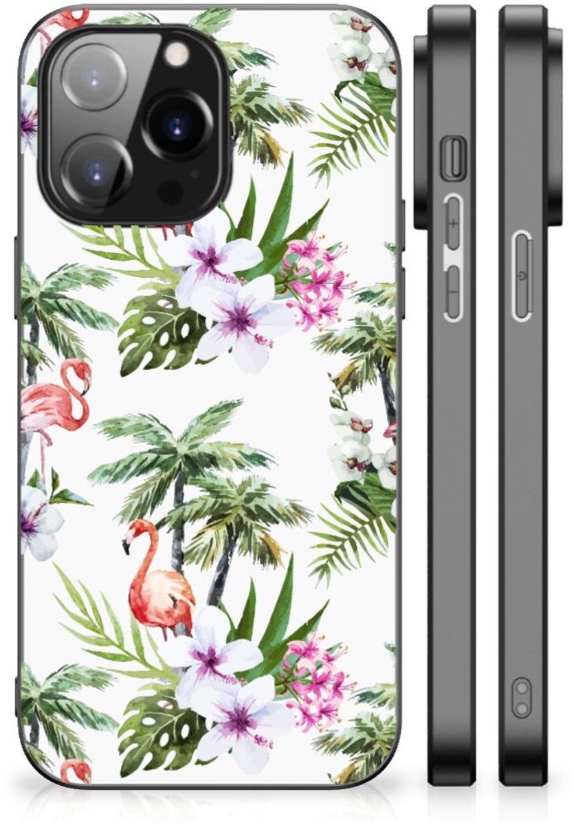 iPhone 14 Pro Max Dierenprint Telefoonhoesje Flamingo Palms