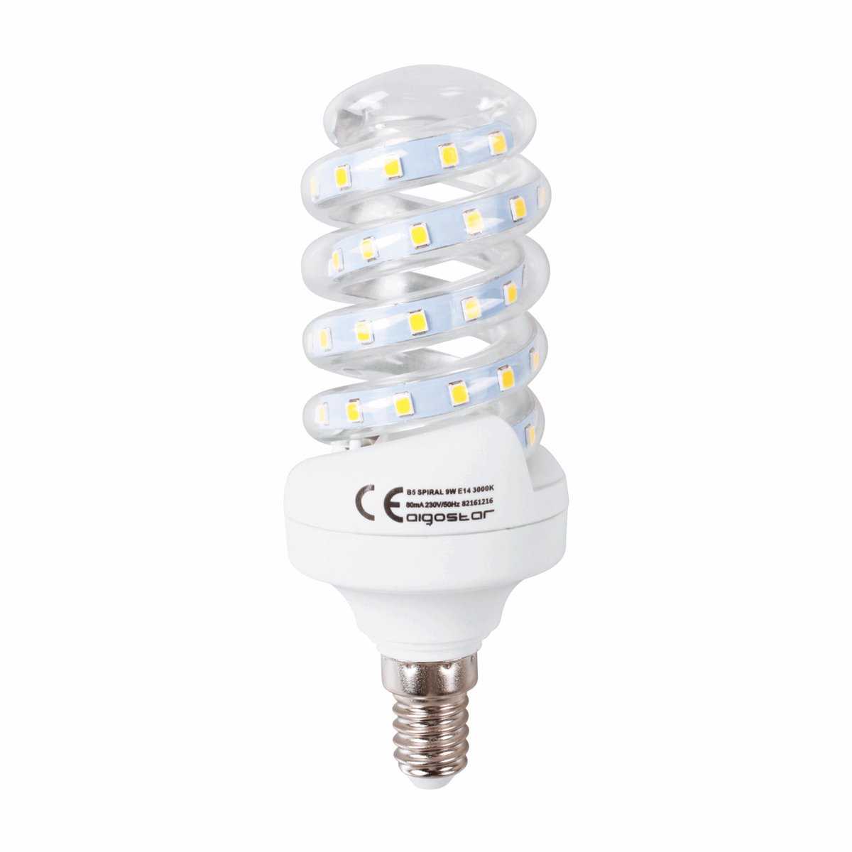 Spaarlamp E14 LED | spiraalvorm | 9W=62W | warmwit 3000K