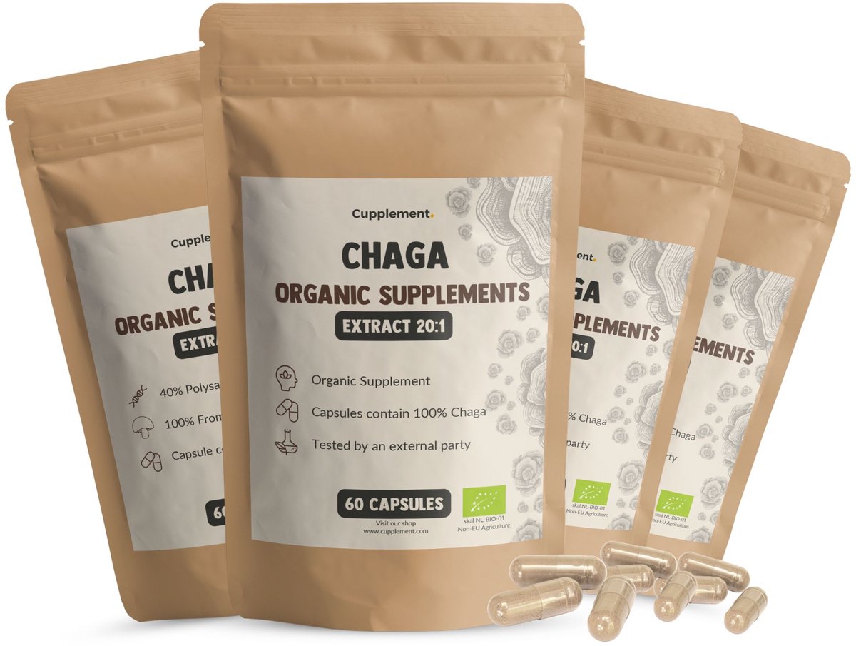 Goedkoopste Cupplement Chaga 20 1 Extract 400MG 60 Vegan Capsules – Biologische Paddenstoel voor Immuunboost & Antioxidanten – Laboratoriumgetest – Past Door Brievenbus – Geen Poeder – Mushroom Superfood Supplement – 30 Dagen Voorraad