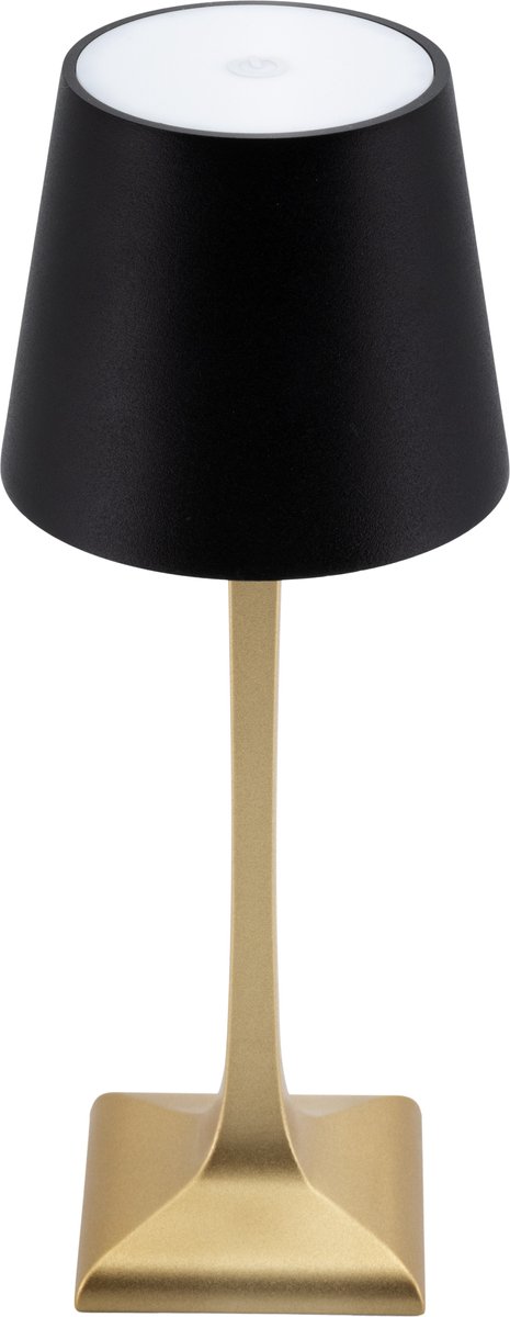 Securit® ROMA LED Tafellamp – Black/Gold – Dimbaar & Draadloos – Inclusief Magnetische Oplaadkabel