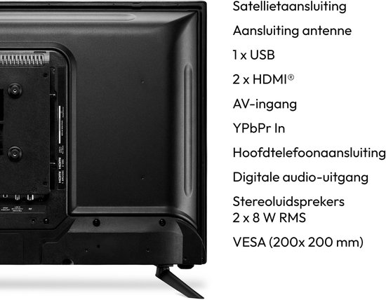 MEDION Full HD TV 100,3 cm (40 inch) (geïntegreerde dvd-speler, triple tuner DVB-T2 DVB-C DVB-S2, 2 x HDMI, USB, sleeptimer, mediaspeler, VESA, CI+), MD840001, zwart