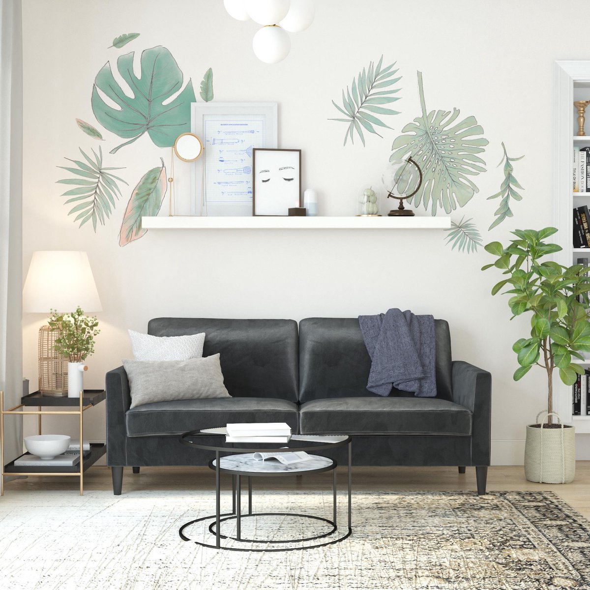 Notio Living Winston-Sofa - 3-zits - Donkergrijs Fluweel