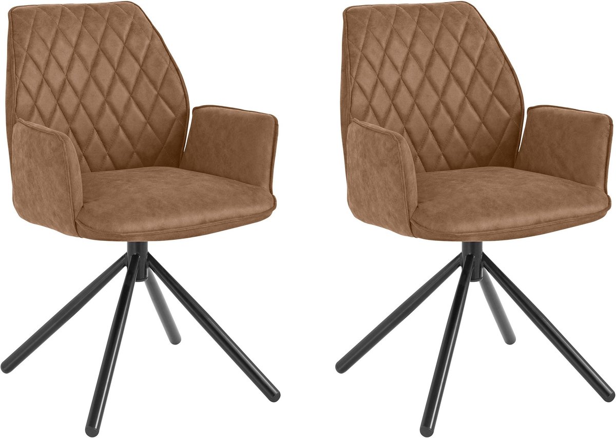 Notio Living Preston-Stoel - 2 Pack - Cognac Bruin