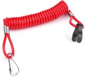 Noodstop Schakelaar - Motorstop Lanyard - Buitenboordmotor Beveiligen - Intrekbaar en Flexibel - 10 cm - Rood