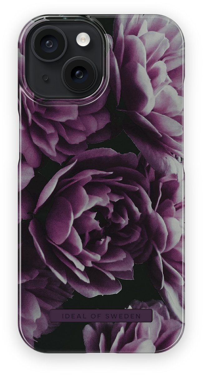 iDeal of Sweden Printed Case geschikt voor Apple iPhone 15 Deep Purple Bloom