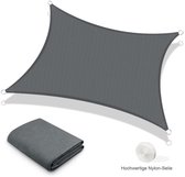 Retadou - Zonnezeil/schaduwdoek; rechthoekig; luchtdoorlatend; gemaakt van hogedichtheidspolyetheen (HDPE); met uv-bescherming; voor terras, balkon en tuin, 3x4m, grafietgrijs