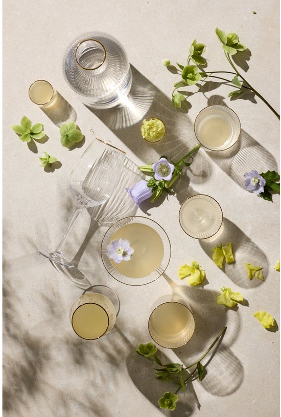 Lyngby Glas - Verre à vin vin blanc Palermo bord doré (lot de 4) - Verres à vin