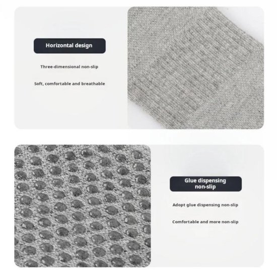 1 paar antislip yogasokken - badstof katoenen sokken - verdikte zweetabsorberende en anti-geur sokken - met antislipfunctie - geschikt voor Pilates, ballet, ballet, op blote voeten, ziekenhuis antislipsokken - unisex (M, 39-42) van Merkloos — afbeelding 2