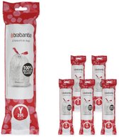 Brabantia PerfectFit sac poubelle avec fermeture code Y, 20 litres, 6 rouleaux x 20 pcs - White