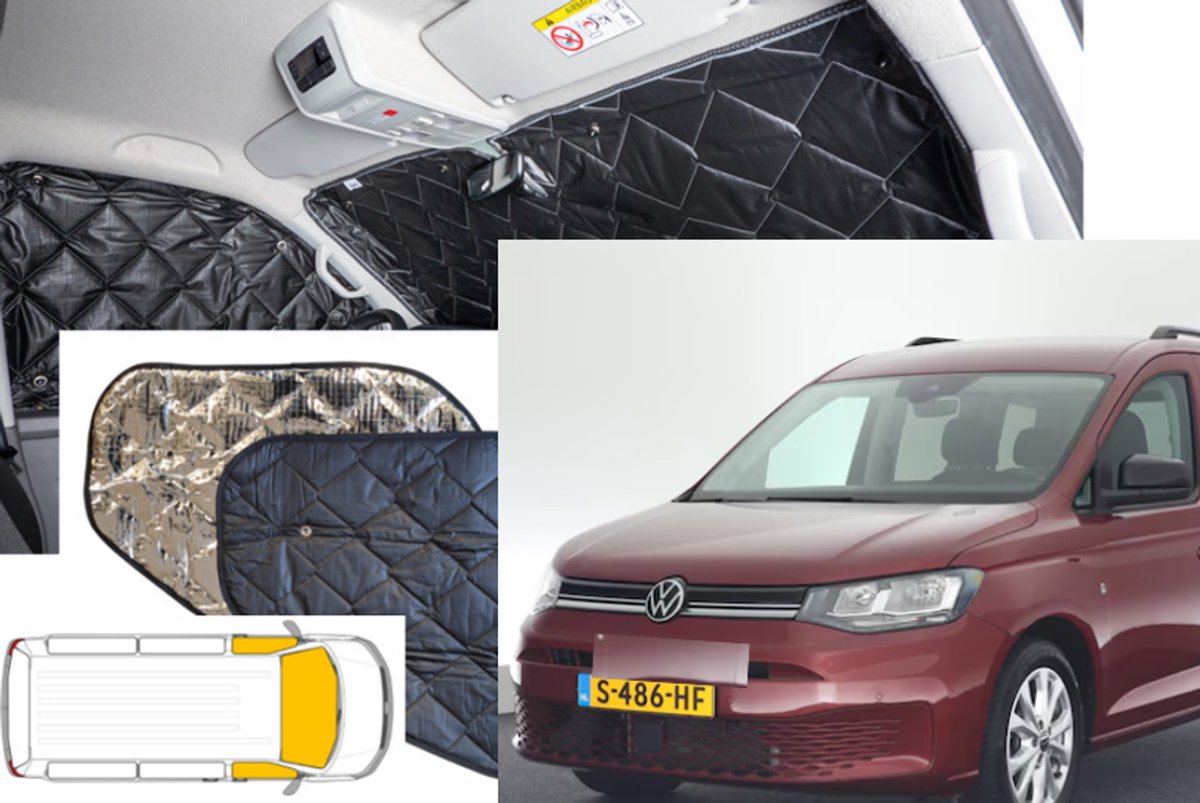 Raamisolatie Volkswagen Caddy Vanaf 2021 (3 delig) Black Line Uitvoering