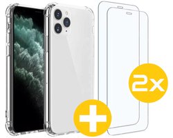 Hoesje en Screenprotector Combi Geschikt Voor iPhone 11 Pro Max - Anti Shock Hoesje + 2x Screenprotector