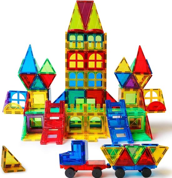 Magnetische Bouwblokken Set met 120 Stuks - Educatief Magnetisch Speelgoed voor Kinderen 3-8 Jaar - Magnetisch Constructiespeelgoed - STEM Bouwstenen voor Jongens en Meisjes - Creatief Montessori Cadeau