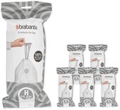 Brabantia PerfectFit sac poubelle avec fermeture code H, 50-60 litres, 6 rouleaux x 20 pcs - White