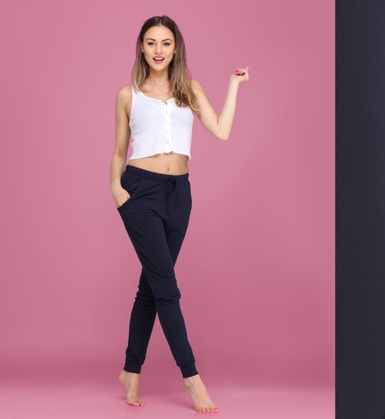 Merry Style – Pantalon femme – Long – Bleu marine – L - MS-MS10-277- SW