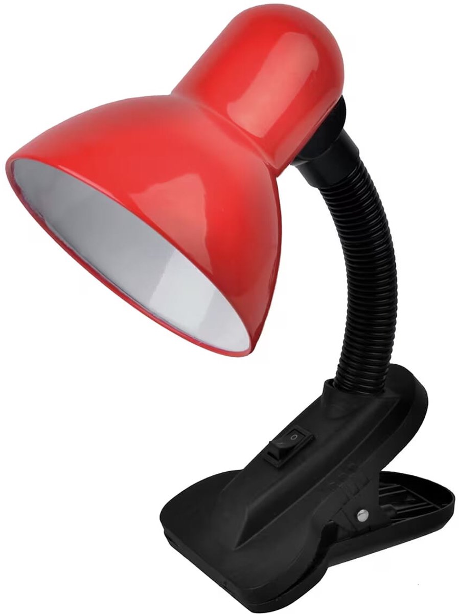 Avide LED Bureaulamp met Klem - Leeslamp - Max. 60W LED - E27 Fitting - 100-240V - Rood