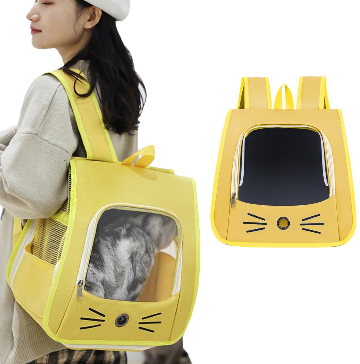 Ibenzoa® Ruime en Ademende Huisdier Rugzak met Opvouwbare Ontwerp voor Katten en Kleine Honden