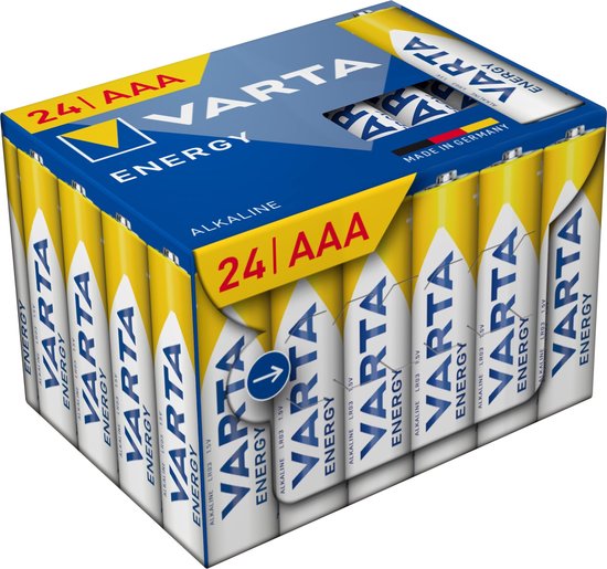Varta Alkaline, AAA, 24 pack, Batterie à usage unique, AAA, Alcaline, 24 pièce(s), Bleu, Cylindrique